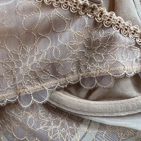 Intimately Free People Nude Lace Floral Embroidered Lingerie Bra 36C - Picture 5 of 5
